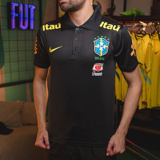 Camisa Polo Brasil Guaraná Preta