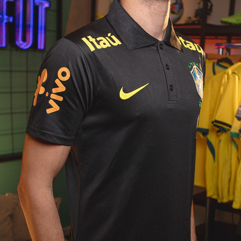 Camisa Polo Brasil Guaraná Preta