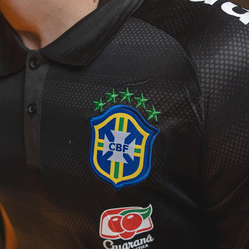 Camisa Polo Brasil Guaraná Preto Grafite