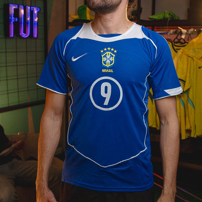 Camisa Retrô Brasil 2004 II Total 90 9 Ronaldo
