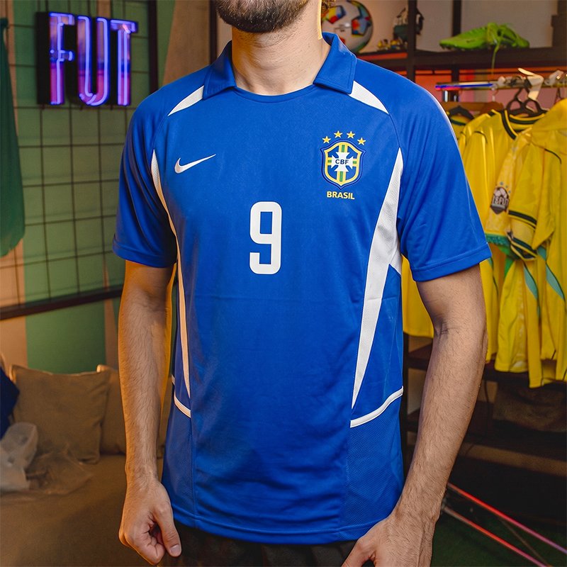 Camisa Retrô Brasil 2002 II 9 Ronaldo