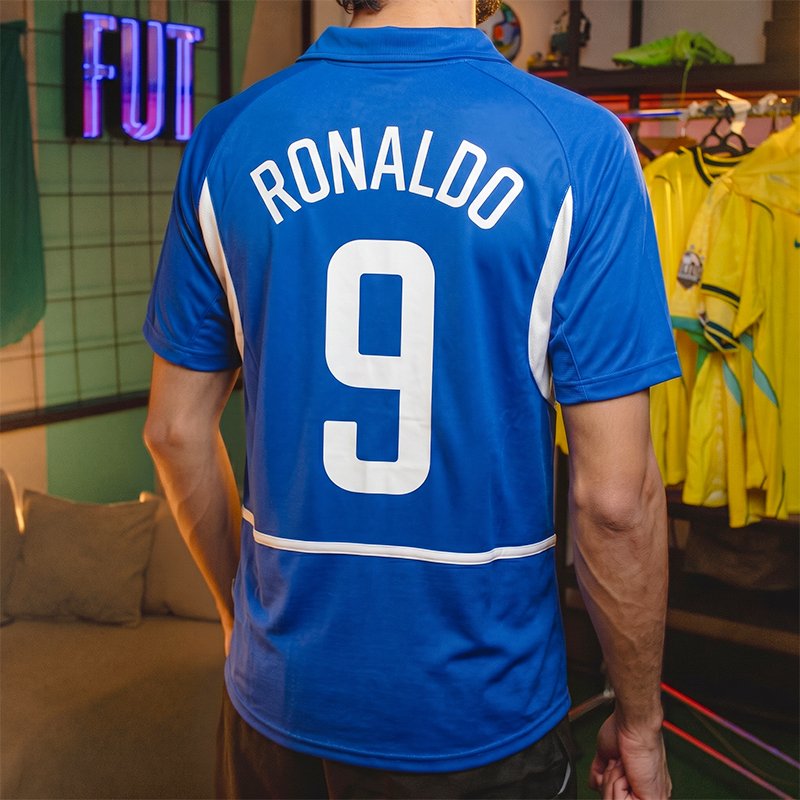 Camisa Retrô Brasil 2002 II 9 Ronaldo