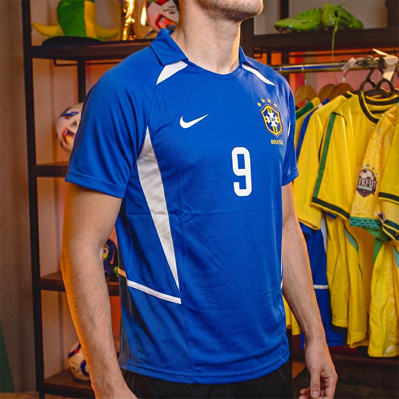 Camisa Retrô Brasil 2002 II 9 Ronaldo