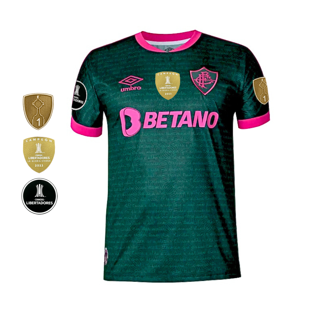 Camisa Fluminense 2023/24 Cartola- Todos os Patchs Campeão da Libertadores 2023