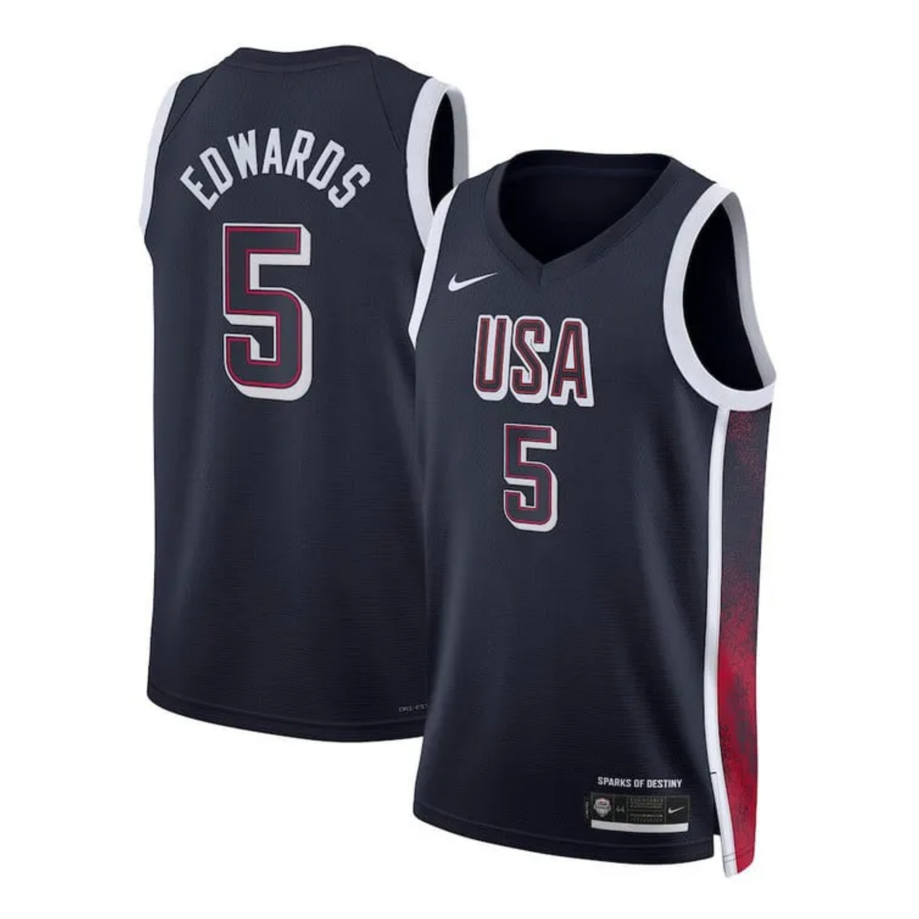 Regata USA Basquete 2024 Nike Swingman Jersey Unisex Anthony Edwards #5 Azul