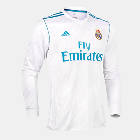 Camisa Retrô Real Madrid Manga Longa 2017/18 Home