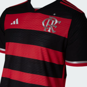 camisa-jogador-flamengo-home-titular-listrada-preta-vermelha-2024-2025