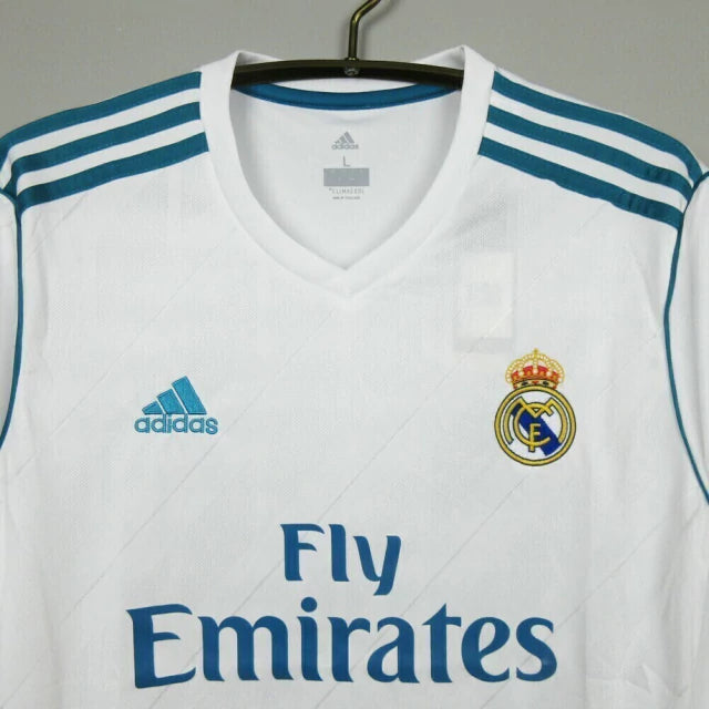 Camisa Retrô Real Madrid Manga Longa 2017/18 Home