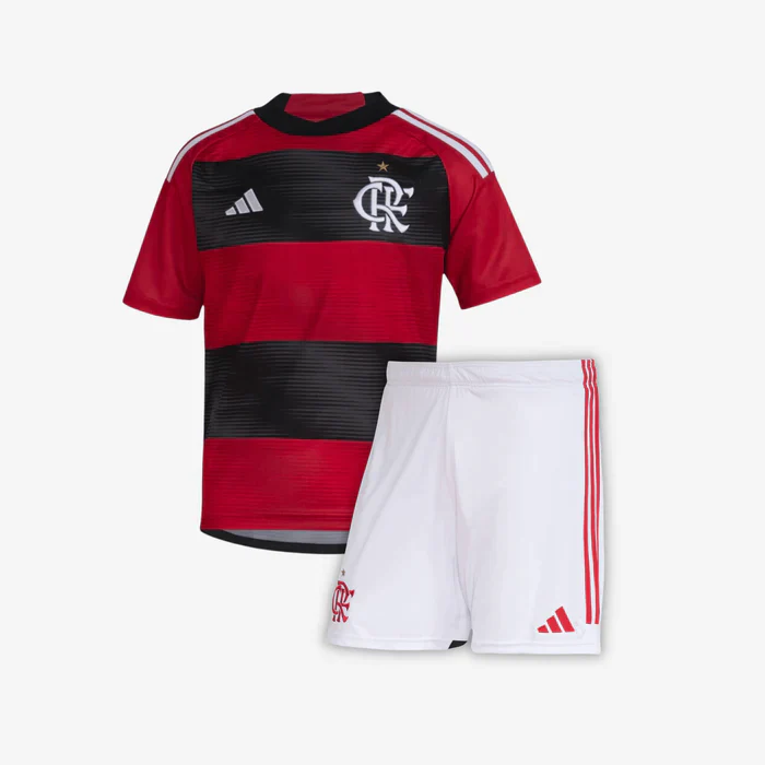 conjunto-infantil-flamengo-criança-short-camisa-preto-vermelho-home-2024