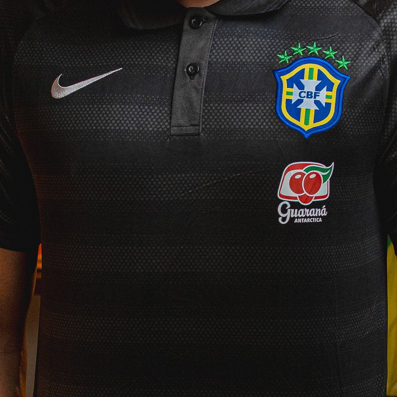 Camisa Polo Brasil Guaraná Preto Grafite