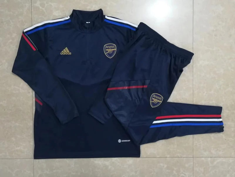 Conjunto Treino Arsenal Ziper Curto Azul 2023/24