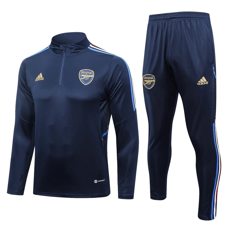 Conjunto Treino Arsenal Ziper Curto Azul 2023/24