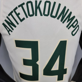 Regata NBA Milwaukee Bucks - Antetokounmpo #34 Striped Off-White