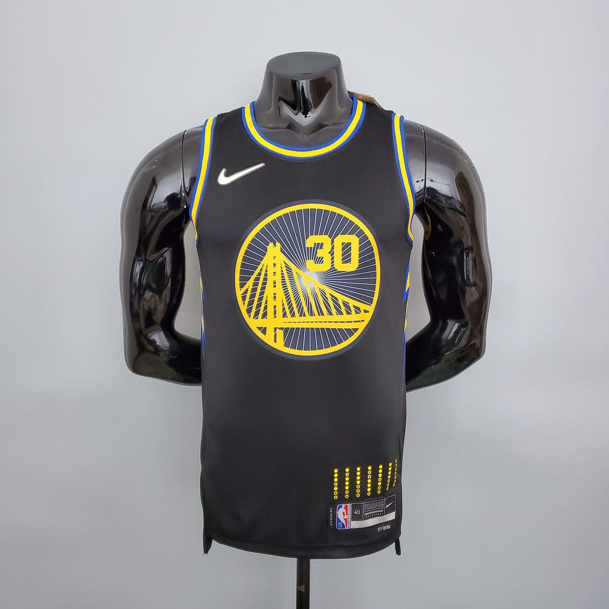 Regata NBA Golden State Warriors - Stephen Curry #30 75th Anniversary Black Edition - ResPeita Sports 